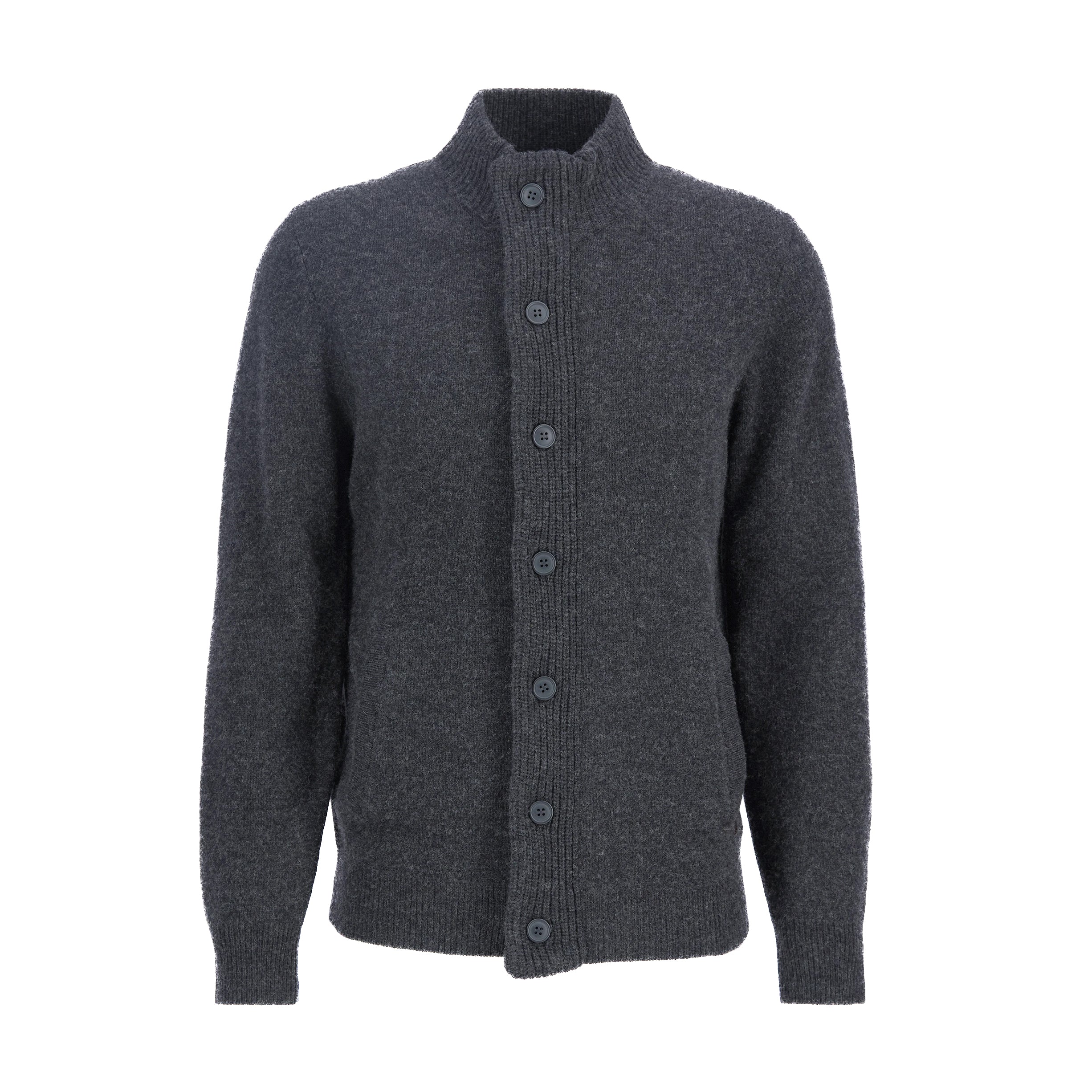 Barbour | Cardigan con bottoni e zip Patch MKN0731 CH51 Grigio Scuro
