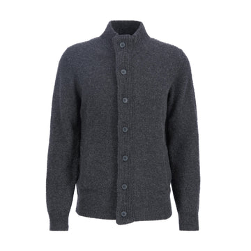 Barbour | Cardigan con bottoni e zip Patch MKN0731 CH51 Grigio Scuro