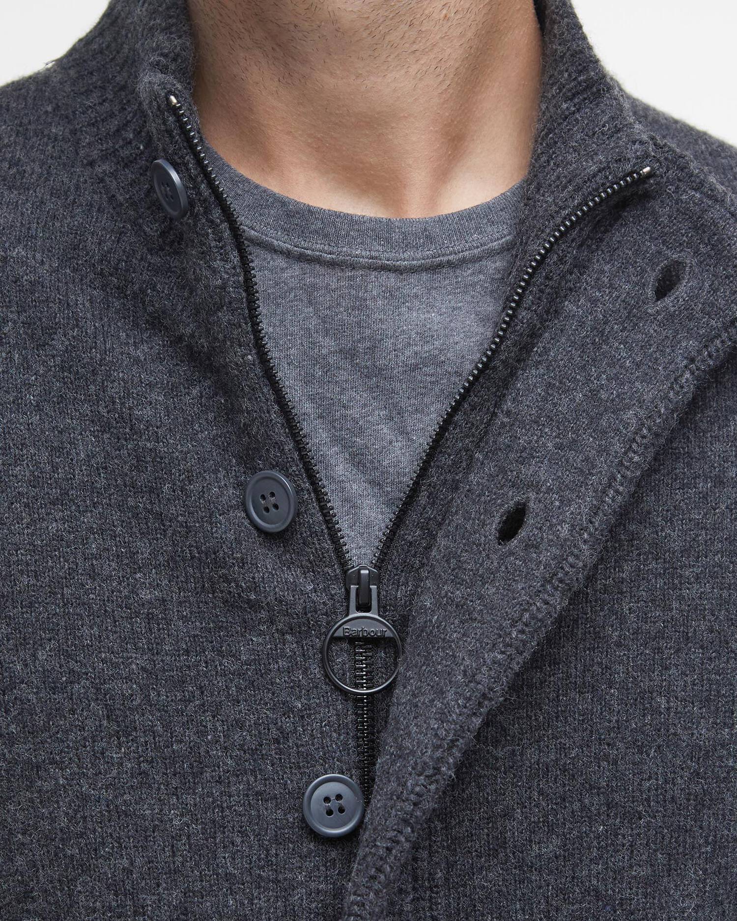 Barbour | Cardigan con bottoni e zip Patch MKN0731 CH51 Grigio Scuro