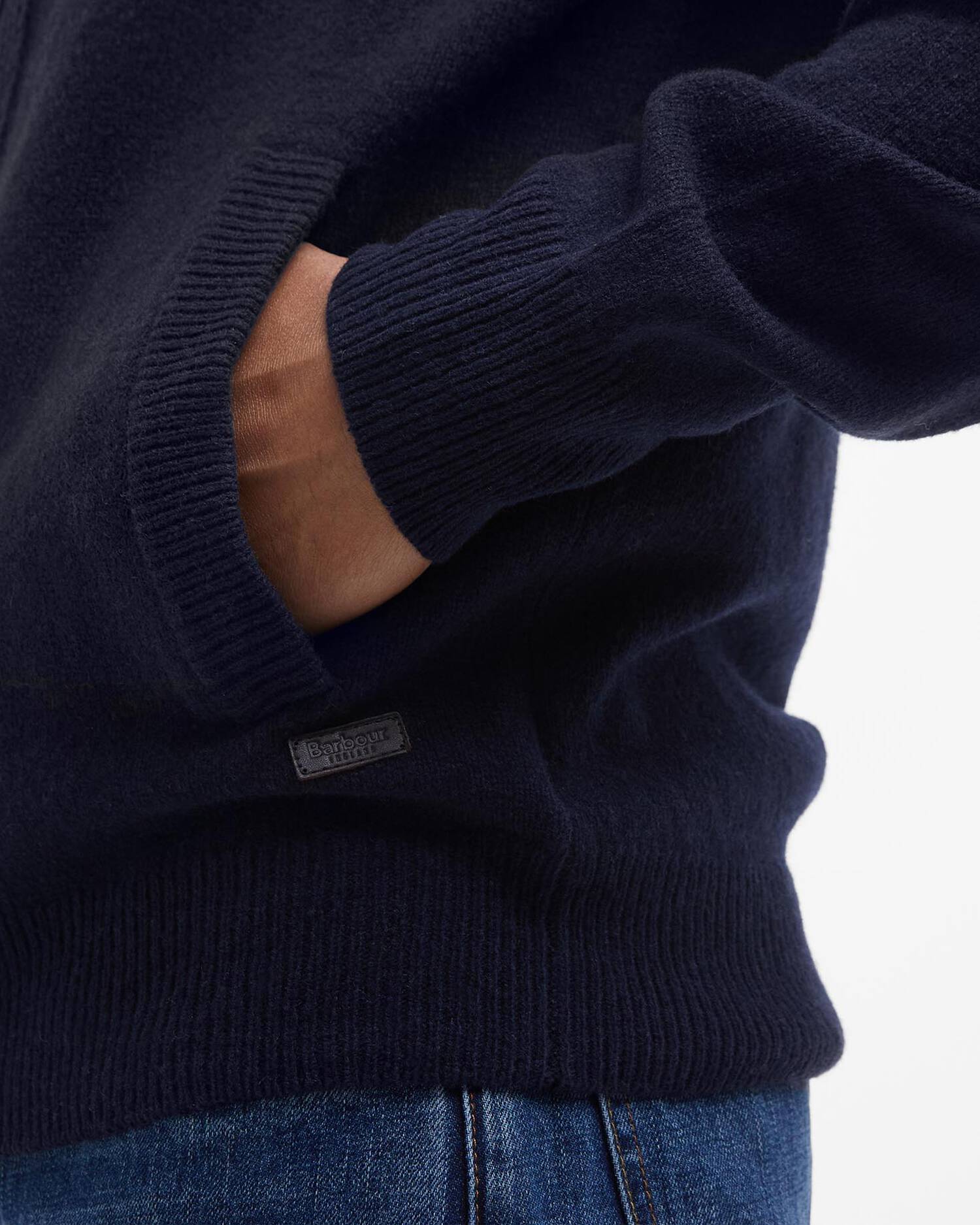 Barbour | Cardigan con bottoni e zip Patch MKN0731 NY91 Navy