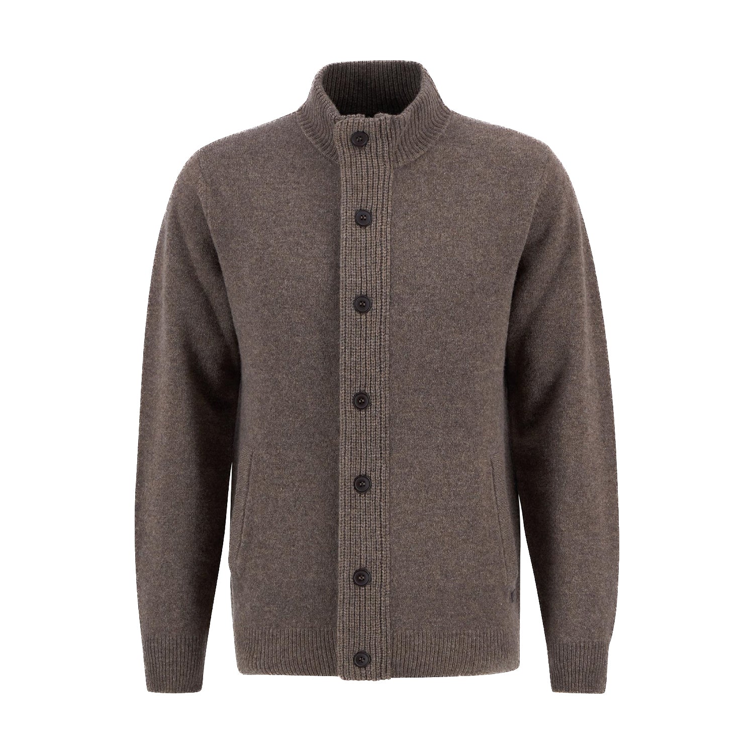 Barbour | Cardigan con bottoni e zip Patch MKN0731 ST52 Dark Stone