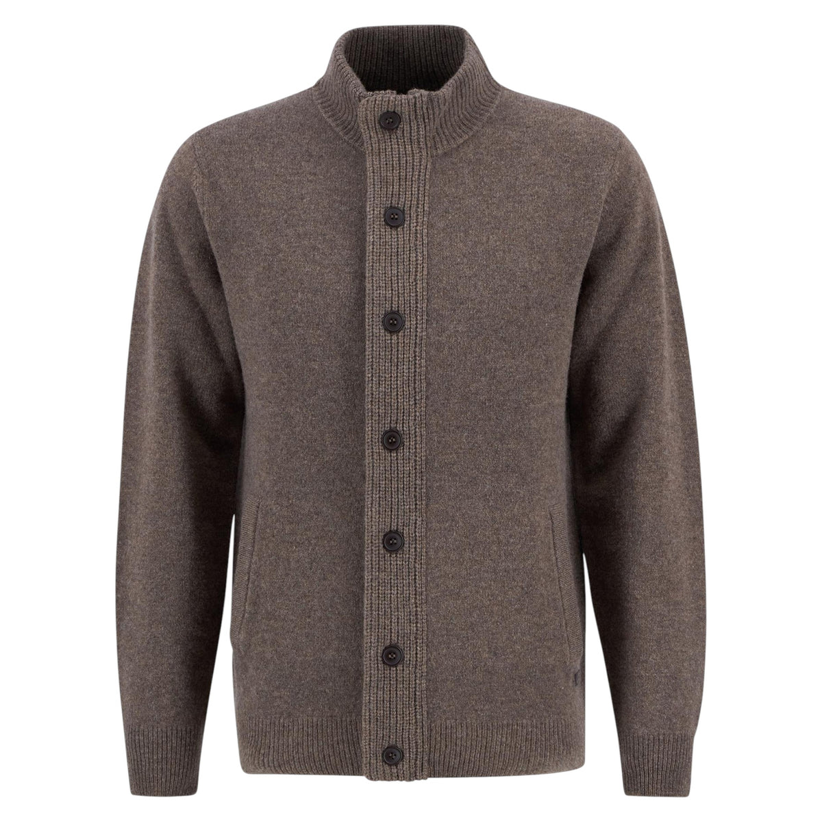 Barbour | Cardigan con Bottoni e Zip Patch Dark Stone