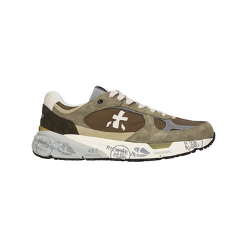 Premiata | Mase 8423 Sneaker In Suede E Mesh Salvia e Marrone