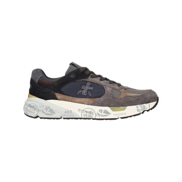Premiata | Mase 8426 Sneaker In Suede E Mesh Grigio Blu con Dettagli Color Cuoio