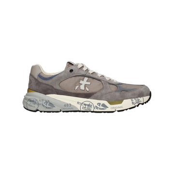 Premiata | Mase 8429 Sneaker In Suede E Mesh Grigio Chiaro con Dettagli Lavanda e Panna