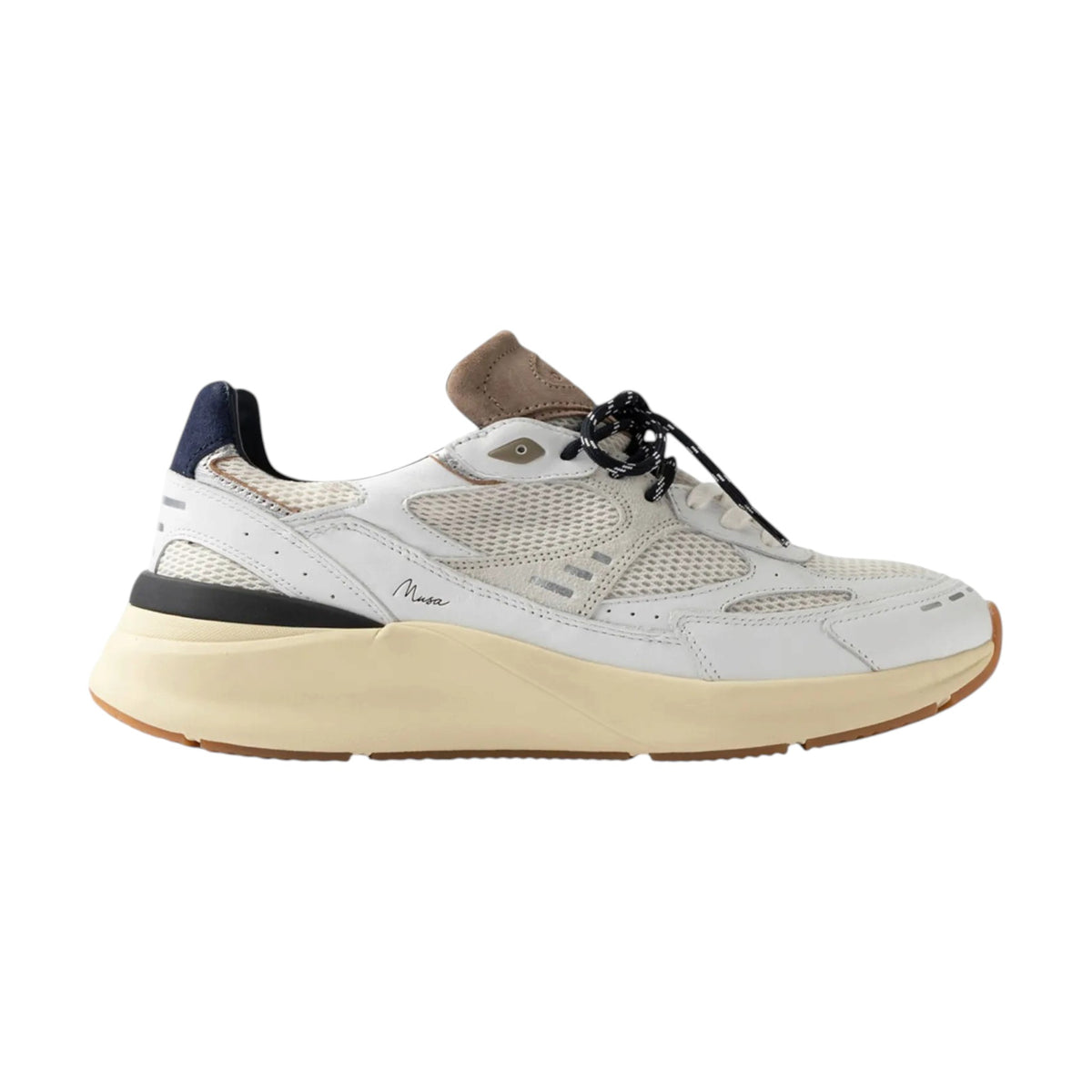 D.A.T.E. | Sneaker Musa HF in pelle e mesh White-Blue