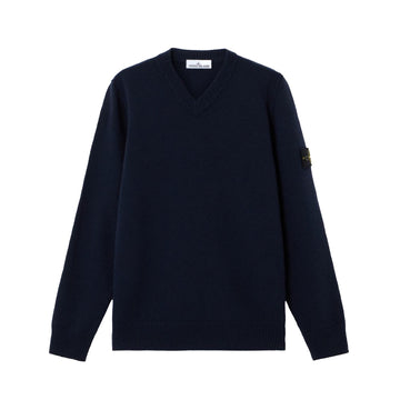 Stone Island | Maglione Scollo a V con cuciture 5100033 LAMBSWOOL Blu Navy