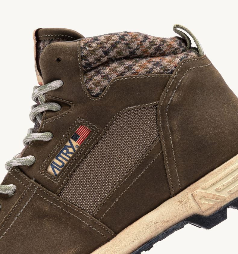 Autry | SF03 Malga In Nabuk e Mesh in Suede Verde