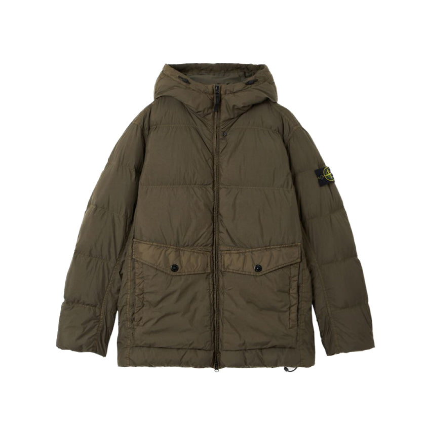 Stone Island | 4100011 Piumino Crinkle Reps Ny Recycled Nylon Verde Militare