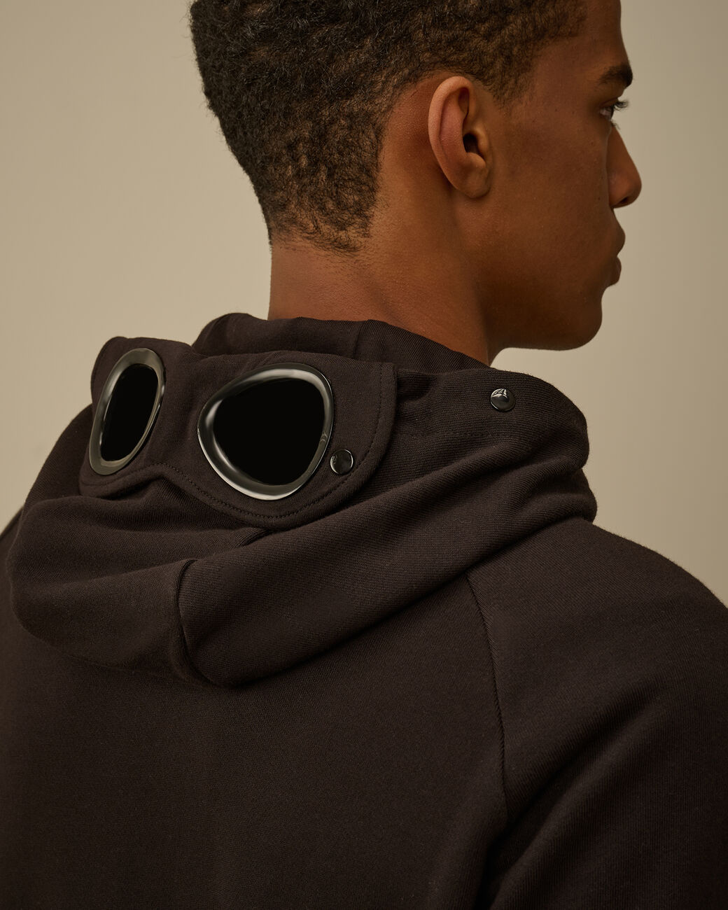 C.P. Company | Felpa 05086A Diagonal Raised Fleece Goggle Nero