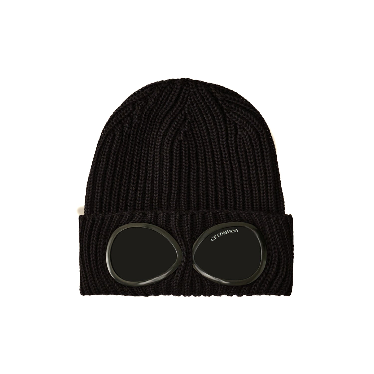 C.P. Company | AC742 Cappello Lana Extrafine Merino Goggle Beanie Nero Occhiale