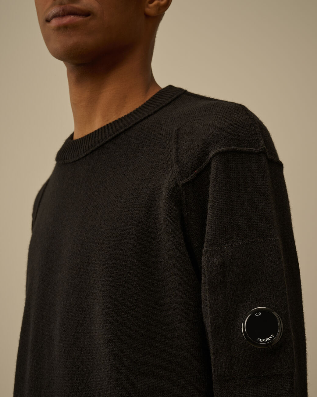 C.P. Company | Maglione 110149A Lambswool GRS Crewneck Lens Nero