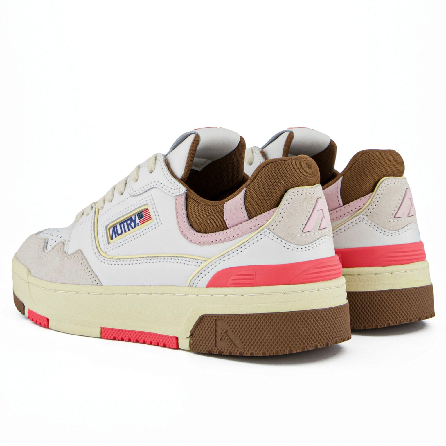 Autry | CLC suede bianca marrone rosa e suede MM35
