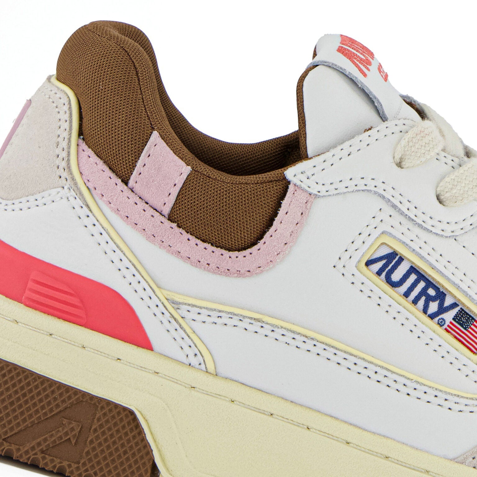Autry | CLC suede bianca marrone rosa e suede MM35