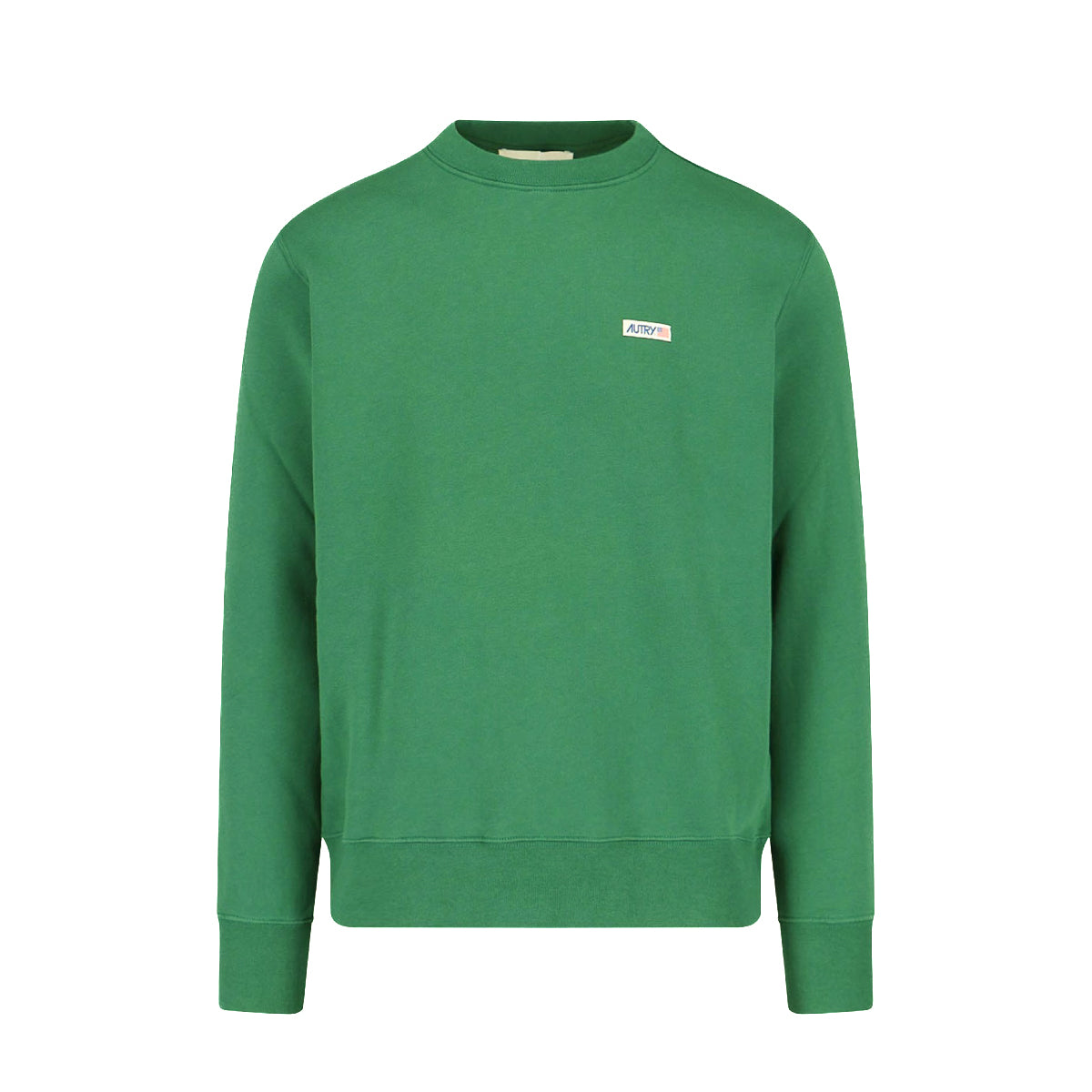 Autry | Felpa Girocollo Hoodie Con Pile Interno Verde