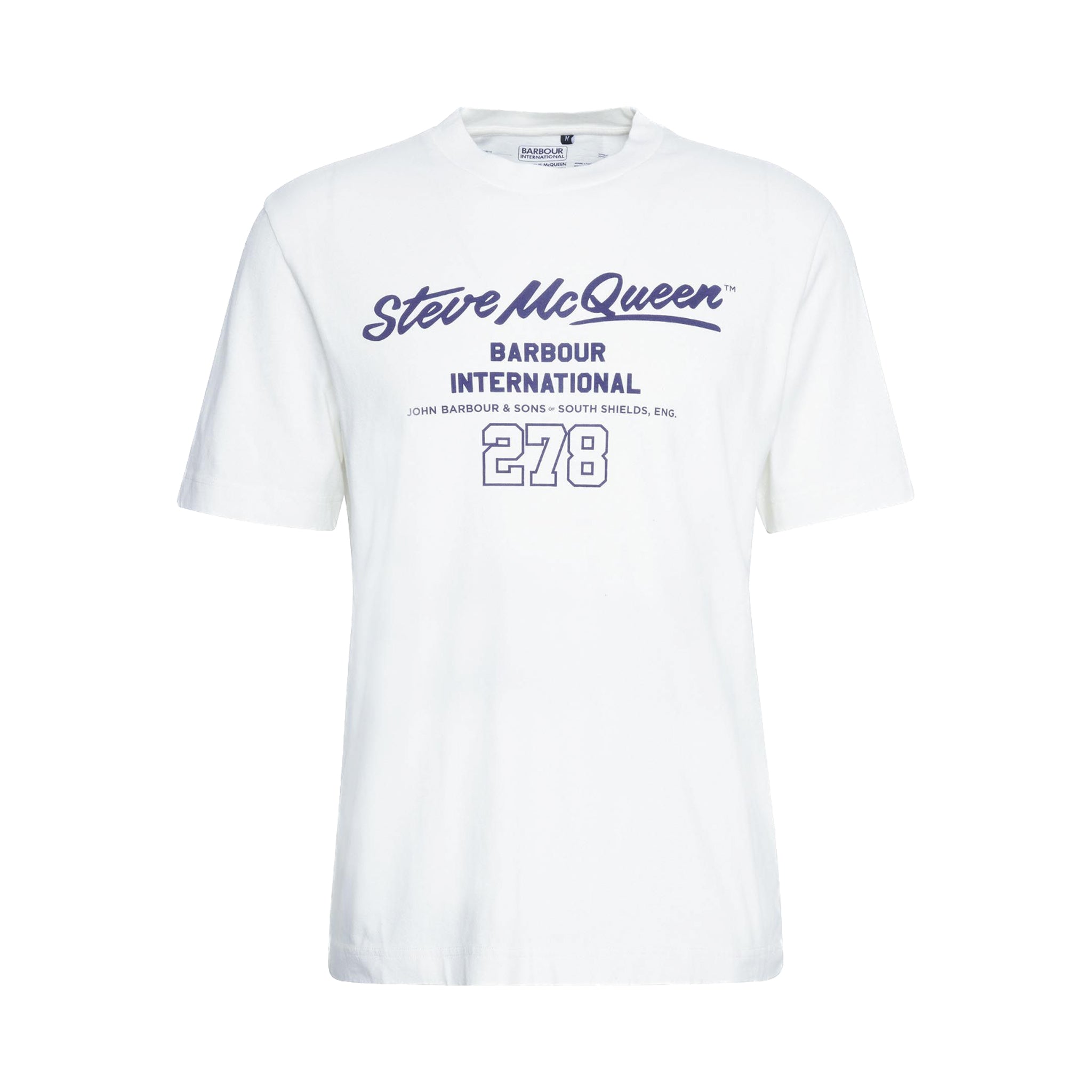 Barbour | T-shirt colman con stampa Steve McqQueen bianca MTS1437WH32