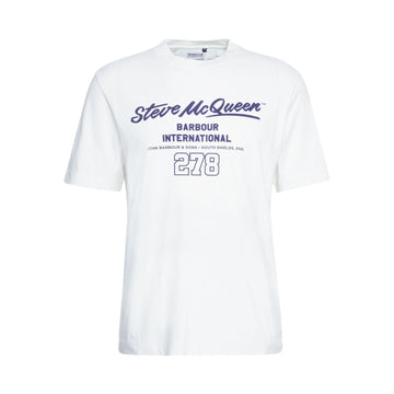 Barbour | T-shirt colman con stampa Steve McqQueen bianca MTS1437WH32