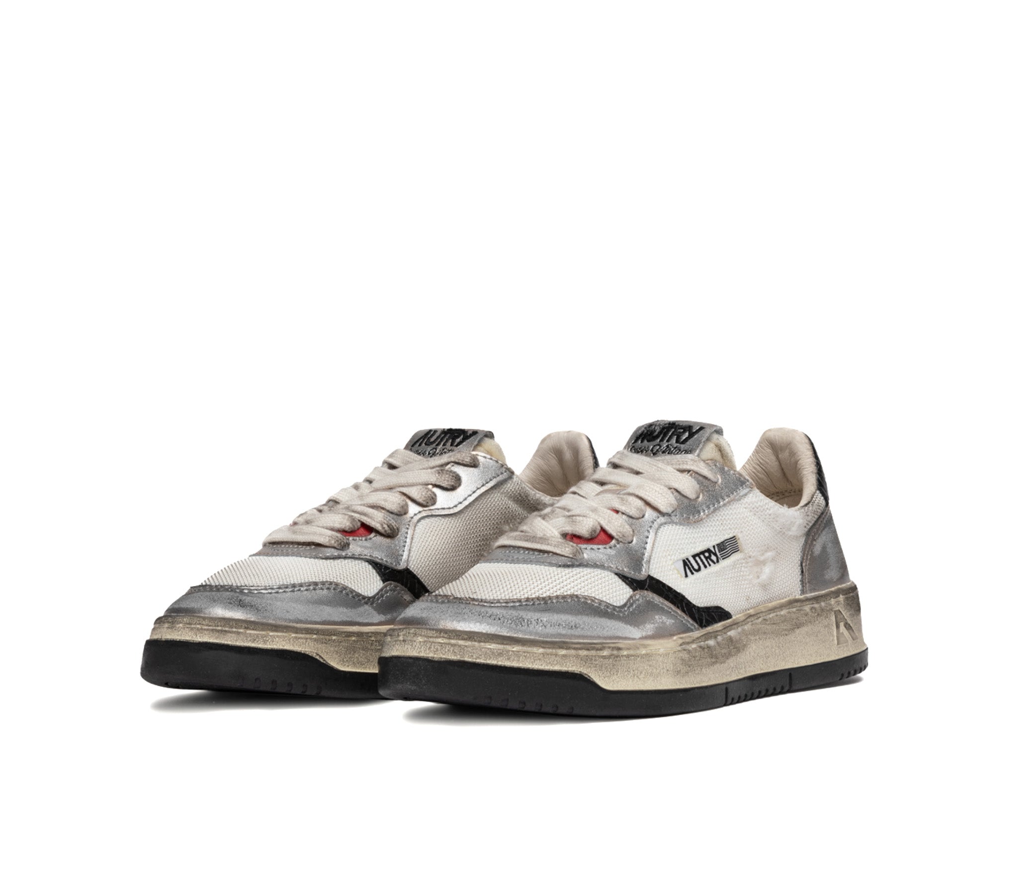 Autry | MS13 Sneakers Medalist low super vintage bianca, nera argento