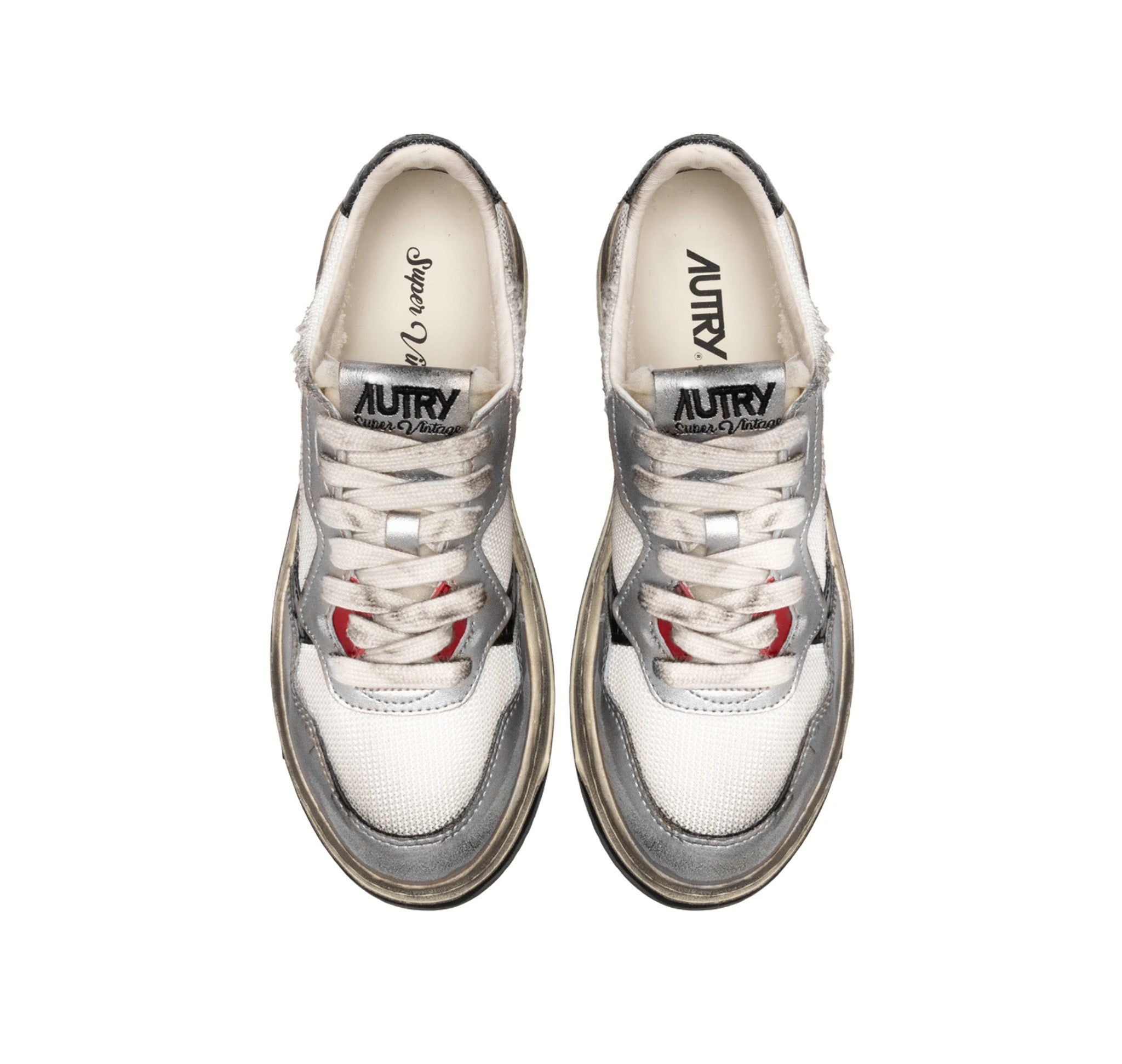 Autry | MS13 Sneakers Medalist low super vintage bianca, nera argento