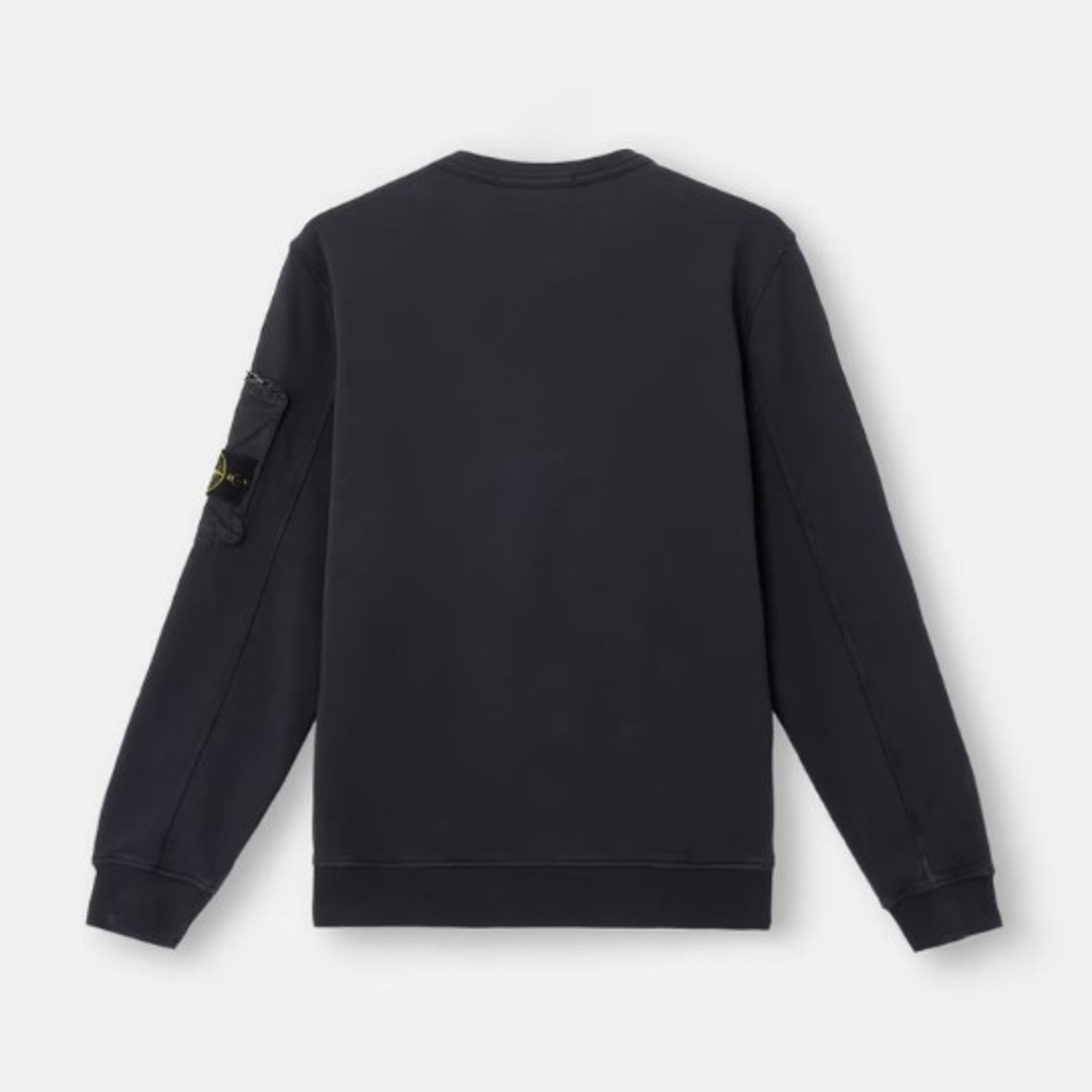 Stone Island | Felpa Girocollo con tasca con zip sulla manica nera 6100003