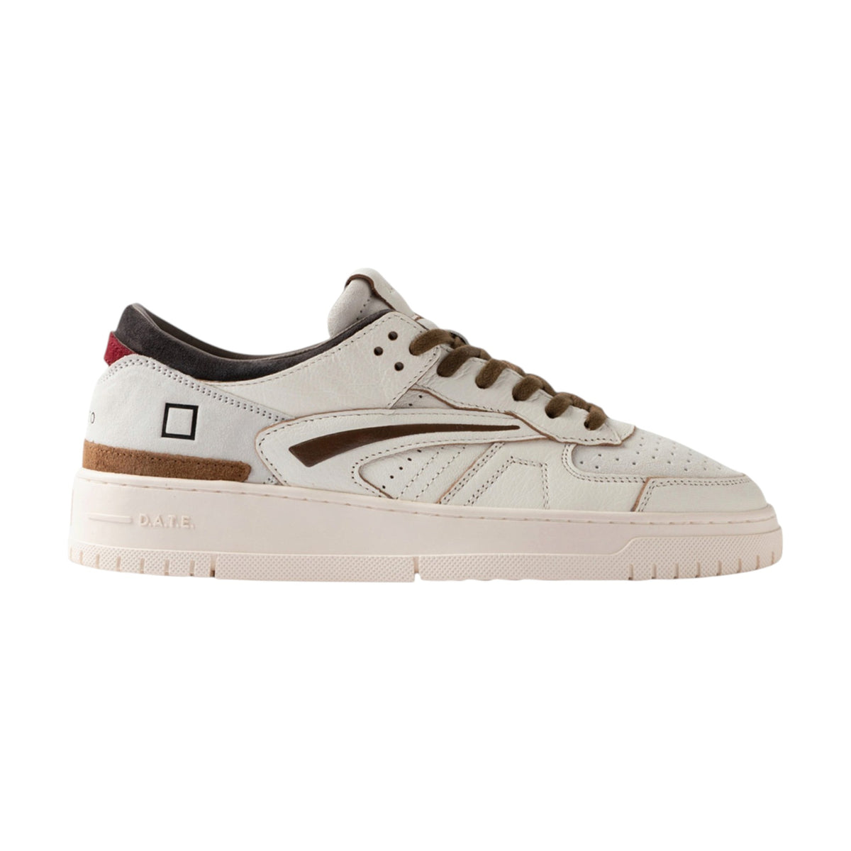 D.A.T.E. | Sneaker Torneo in pelle Colored White-Anthracite