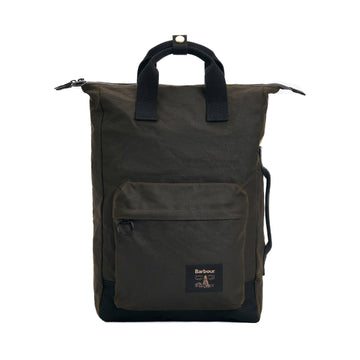 Barbour | Zaino Field In Tessuto Cerato Marrone Tabacco