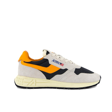 Autry | Sneakers Reelwind low in suede e nylon bianco e arancione HN02