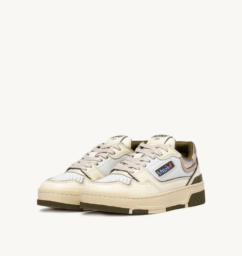 Autry | TE02 Sneaker Clc Low In Pelle Whisper Bianca Lizard e Platinum