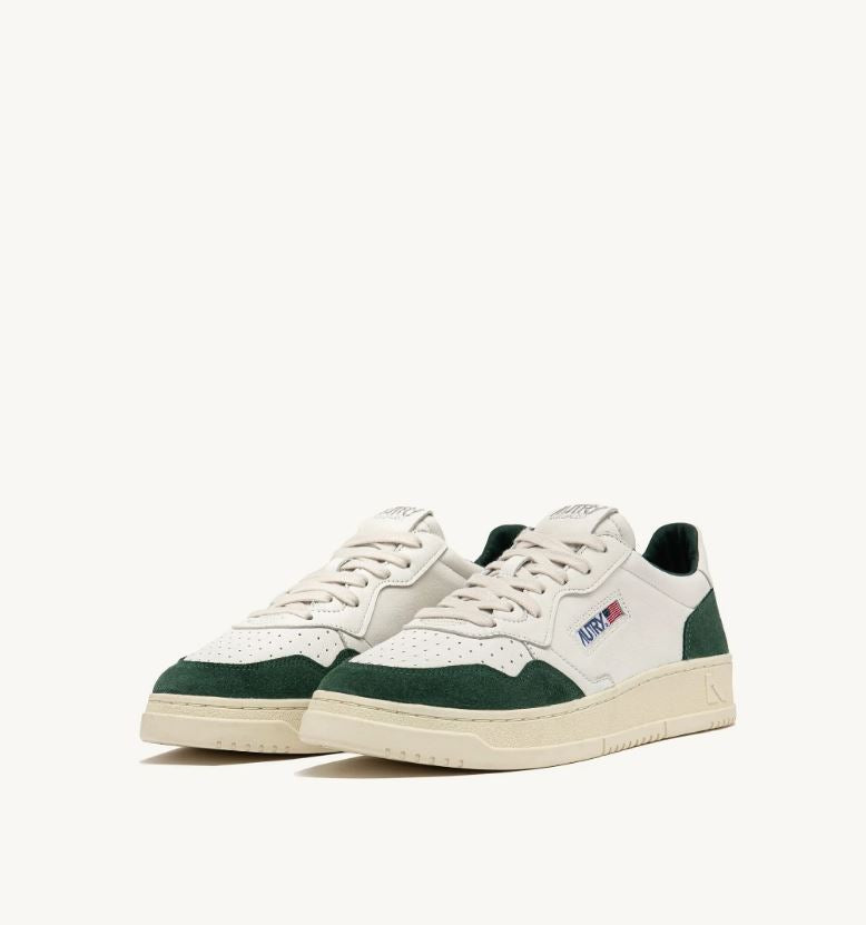 Autry | GS42 Sneakers Medalist low in Pelle e Suede Bianca e Verde Bottle