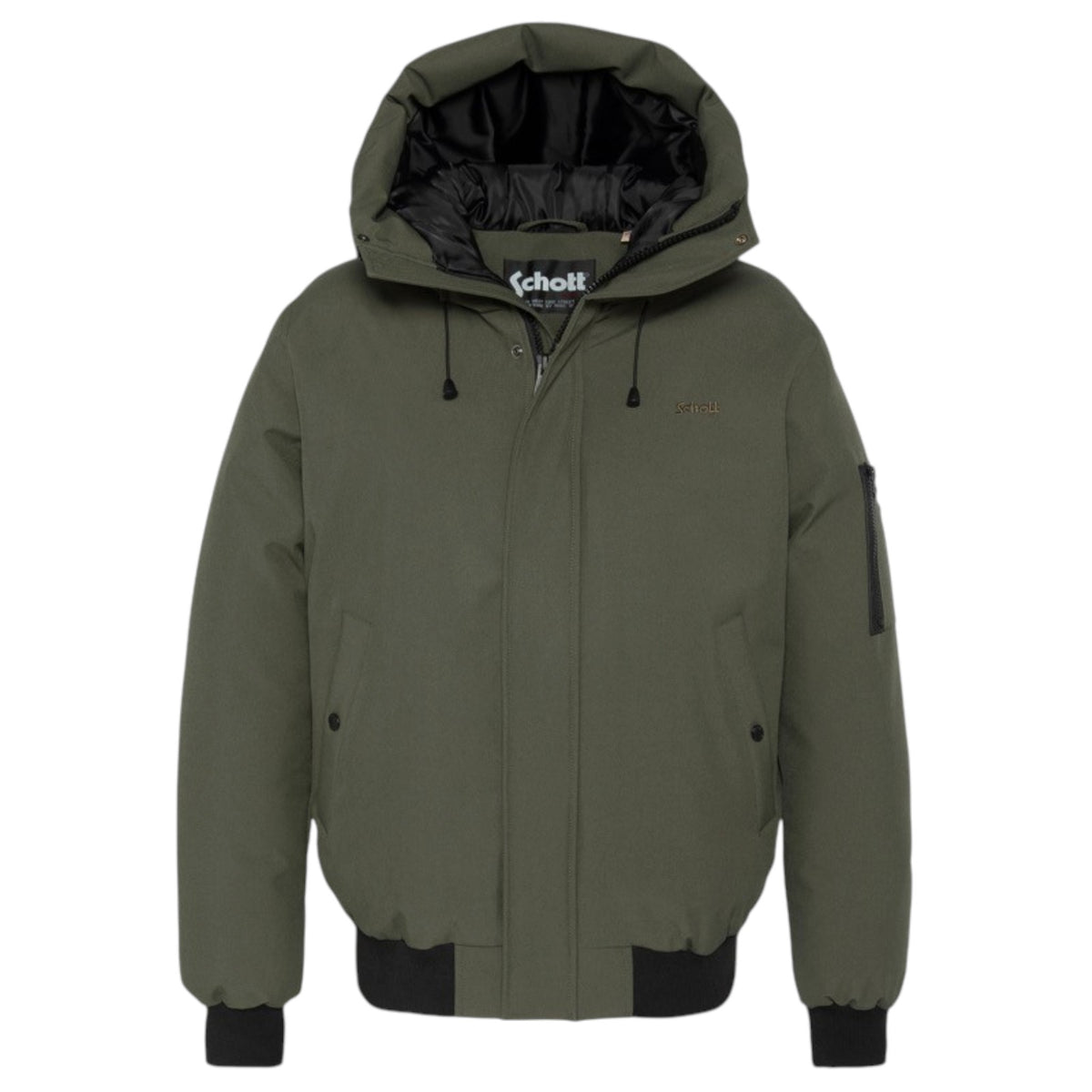 Schott | Giubbotto Beever con Cappuccio - Verde Militare