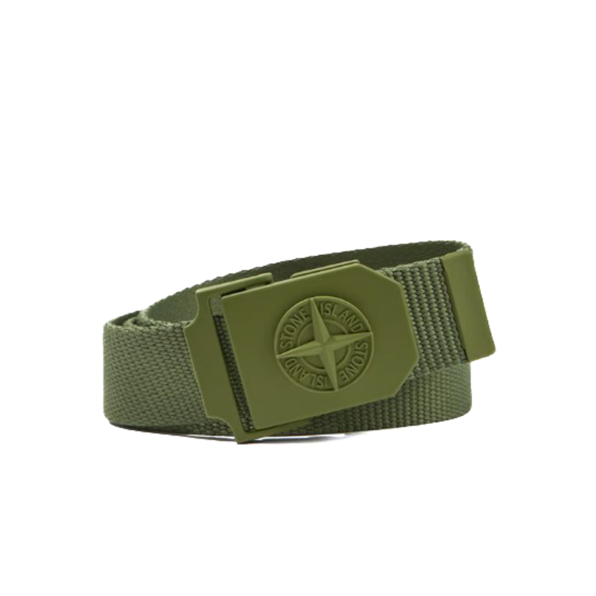 Stone Island | Cintura con fibbia squadrata in metallo opaco muschio 9300940