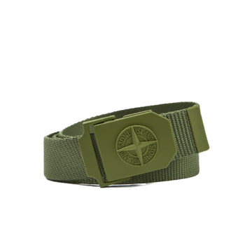 Stone Island | Cintura con fibbia squadrata in metallo opaco muschio 9300940