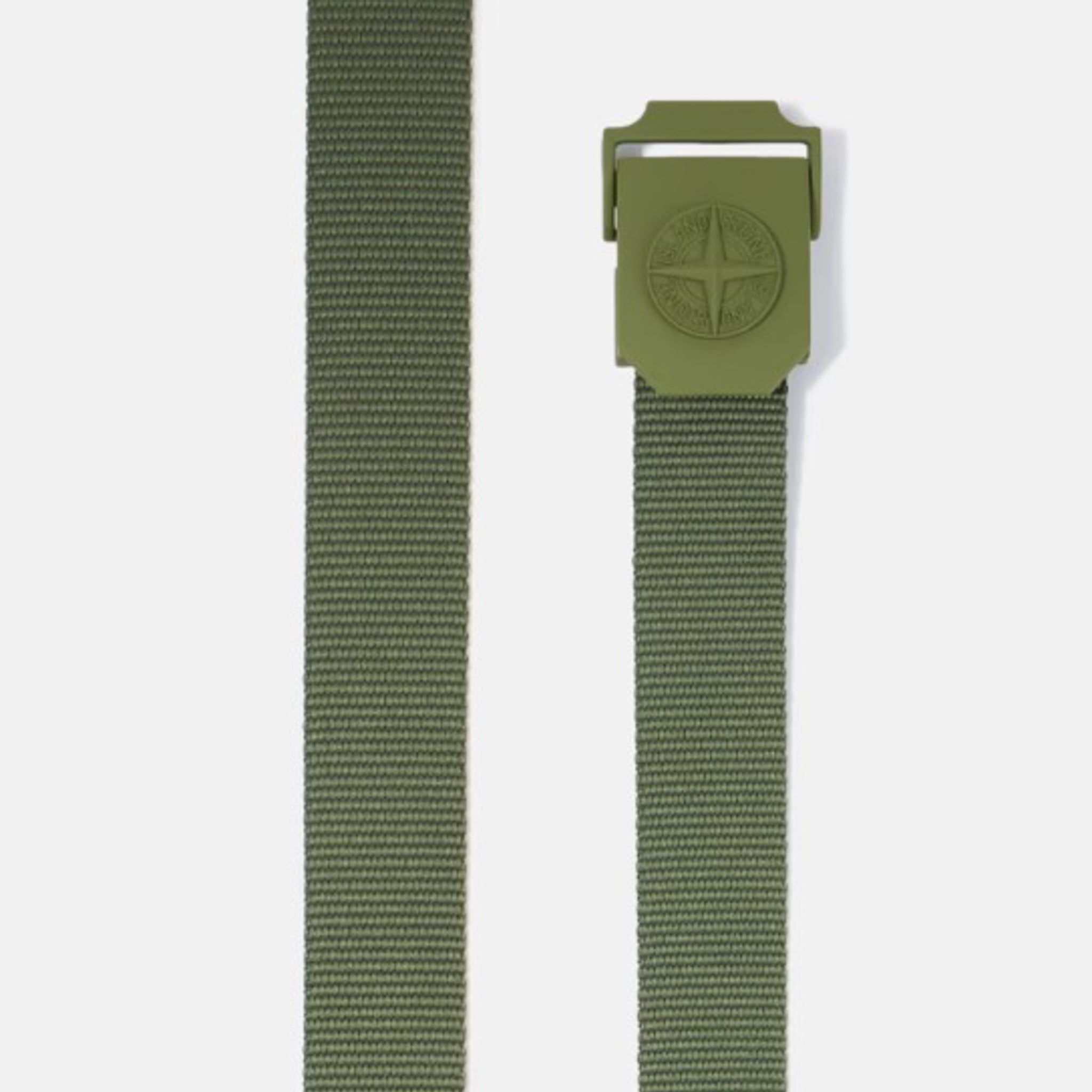 Stone Island | Cintura con fibbia squadrata in metallo opaco muschio 9300940