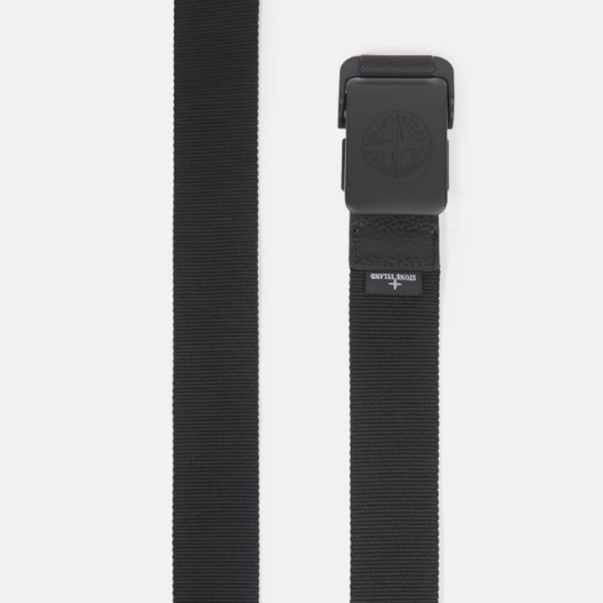 Stone Island | Cintura con fibbia squadrata in metallo opaco nera 9300948
