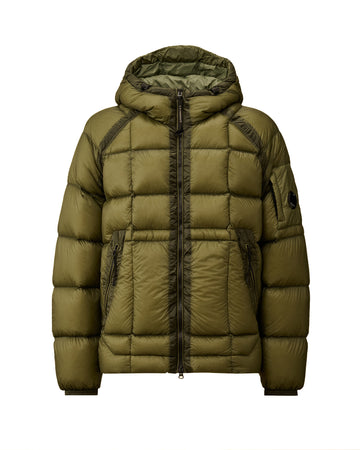 C.P. Company | OW702A Piumino D.D. Shell Hooded Down Puffer Jacket Con Cappuccio Verde
