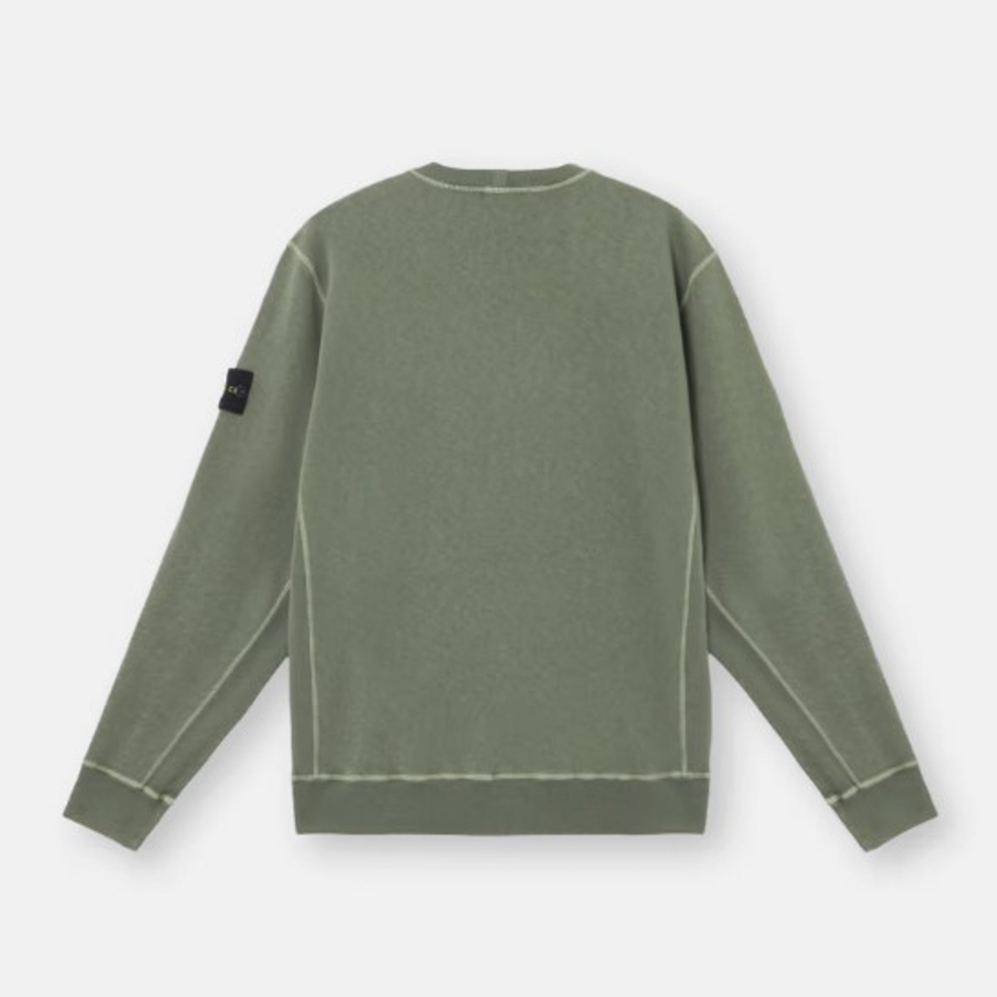 Stone Island | Felpa Girocollo con effetto fiammato muschio 6100020