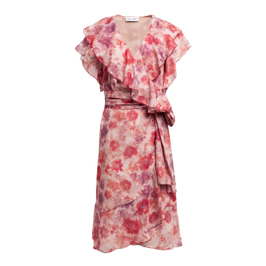 Weili Zheng | Abito Midi a portafoglio pink flowers
