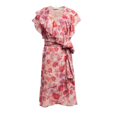 Weili Zheng | Abito Midi a portafoglio pink flowers