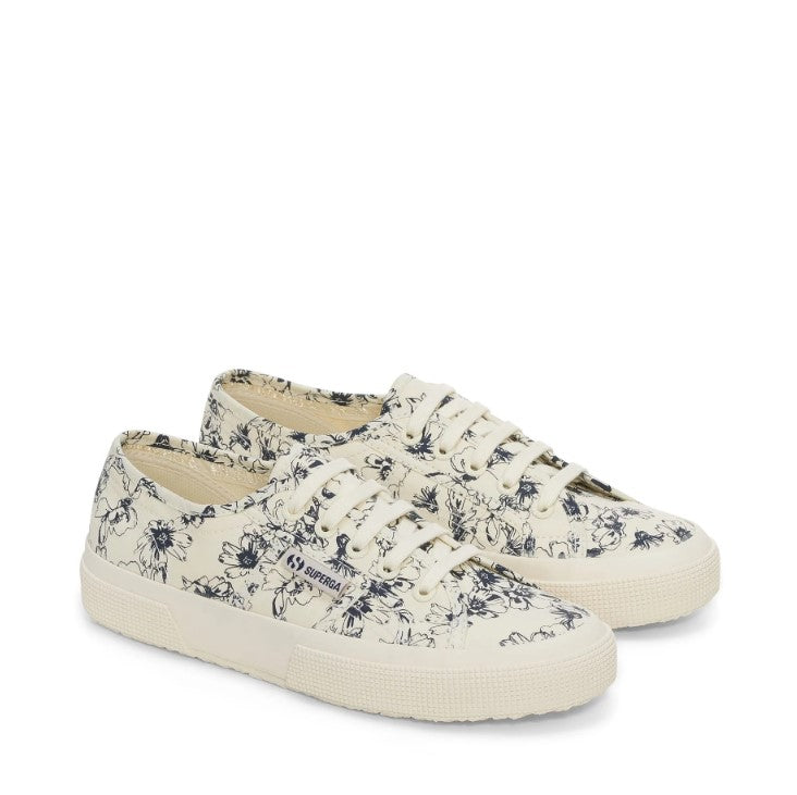SUPERGA | S2750 Sketched flowers beige natural-navy flowers