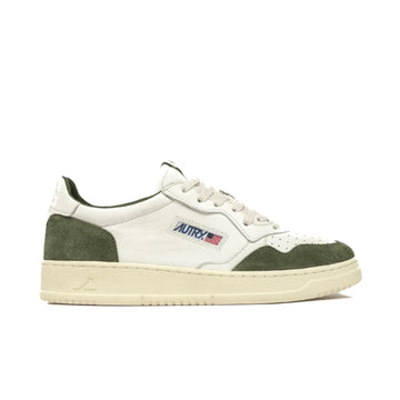Autry | GS40 Sneakers Medalist low in pelle e suede bianca e verde militare