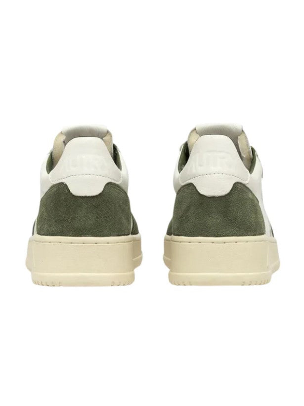 Autry | GS40 Sneakers Medalist low in pelle e suede bianca e verde militare