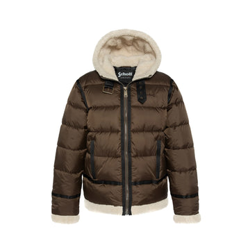 Schott | Giacca Piumino IDAK2 Puffy Con Cappuccio Marrrone