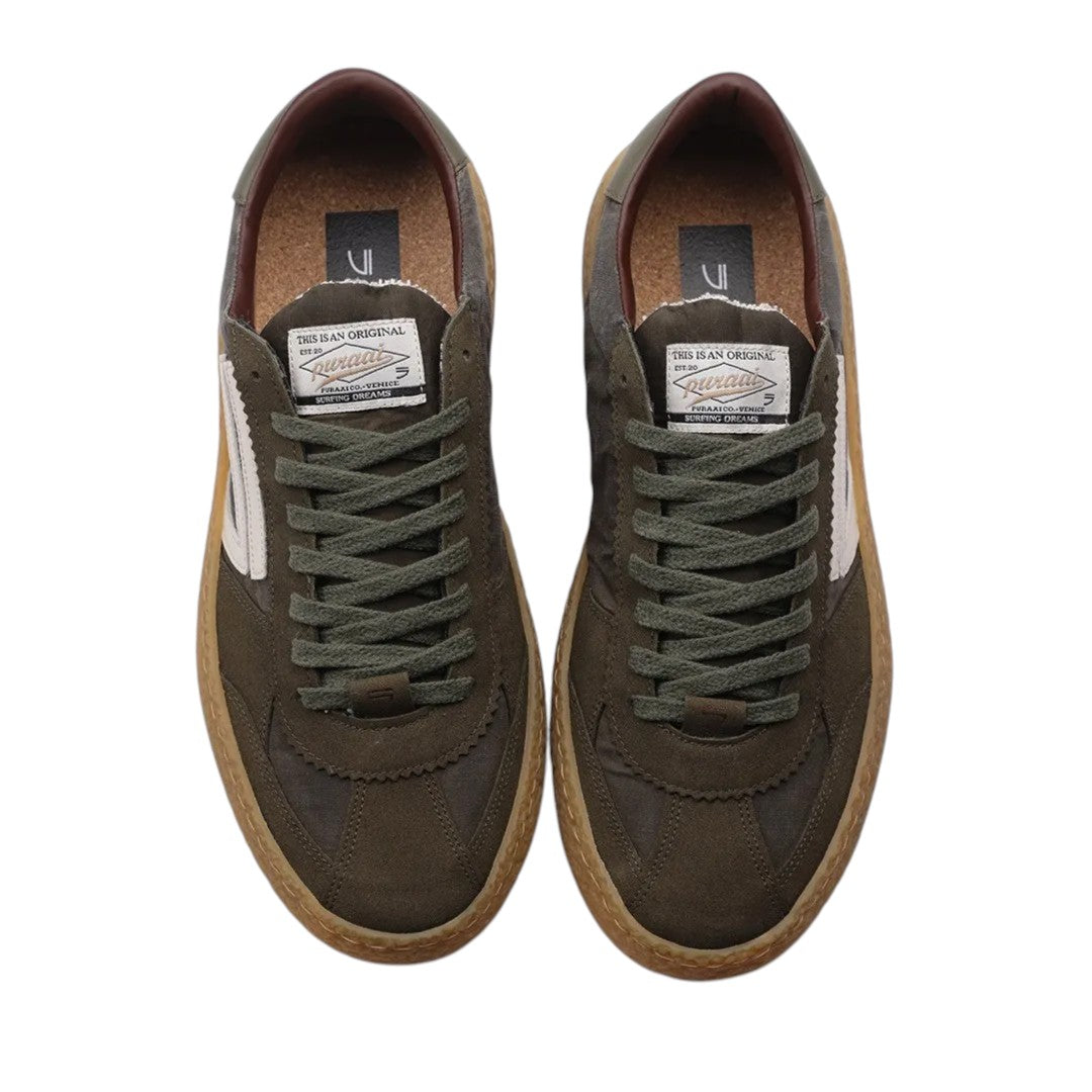 Puraai | Sneakers PU101V-076 - Verde Militare Mesh e Suede