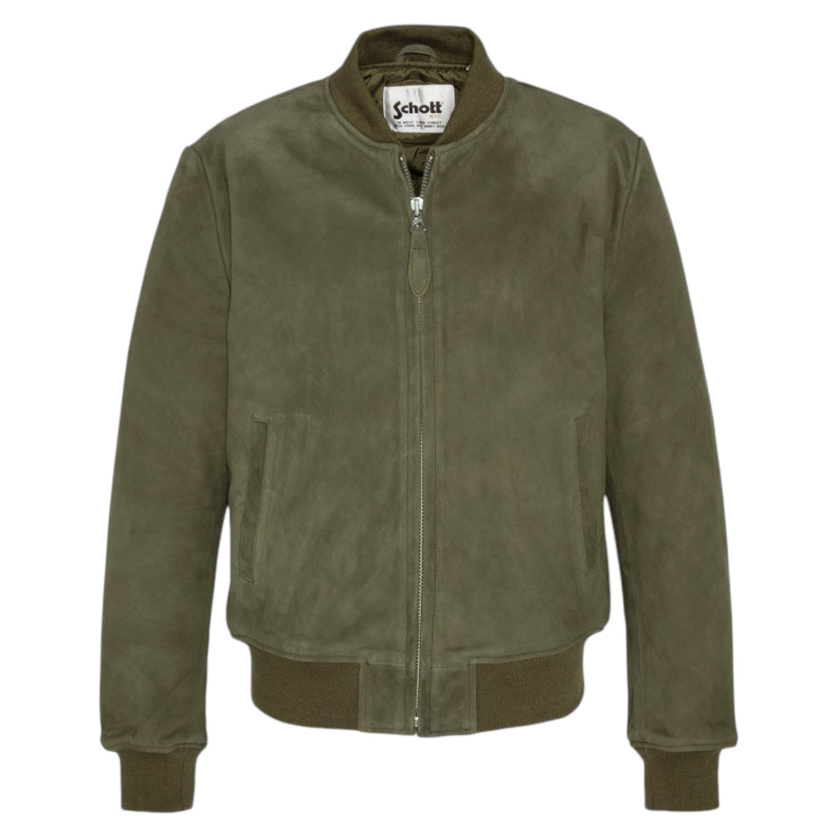 Schott | Bomber Lc3017 in Pelle Scamosciata - Verde