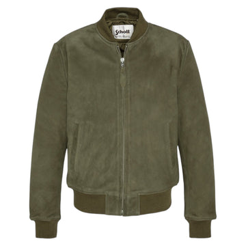 Schott | Bomber Lc3017 in Pelle Scamosciata - Verde