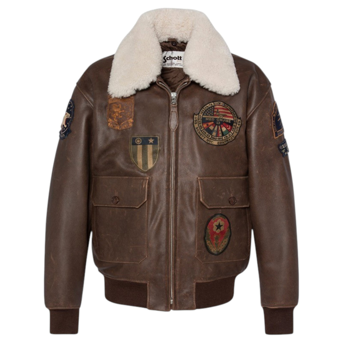 Schott | Bomber Lcaviatorbd in Pelle - Marrone