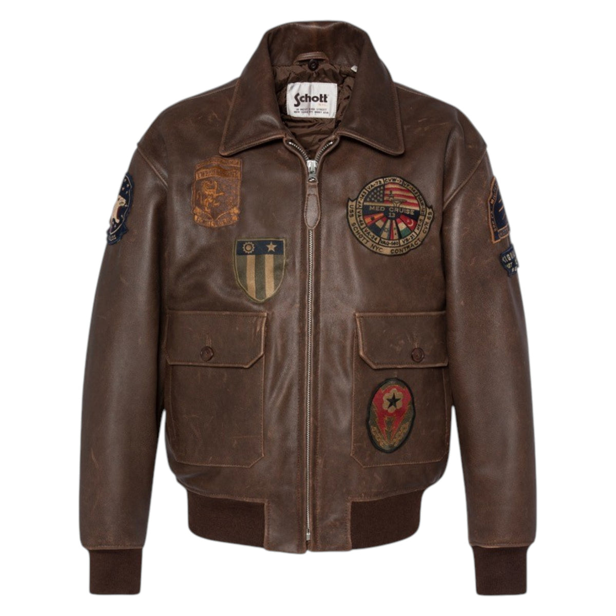 Schott | Bomber Lcaviatorbd in Pelle - Marrone