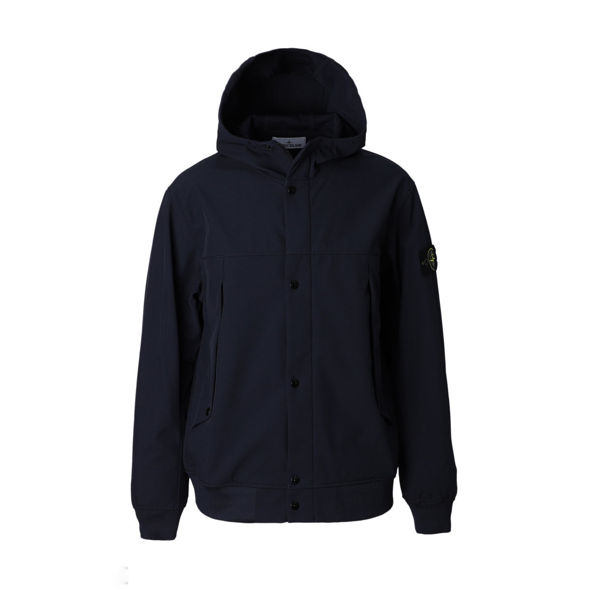 Stone Island | 40227 Light soft shell technology recycled polyester nero tasche bottone e zip nero