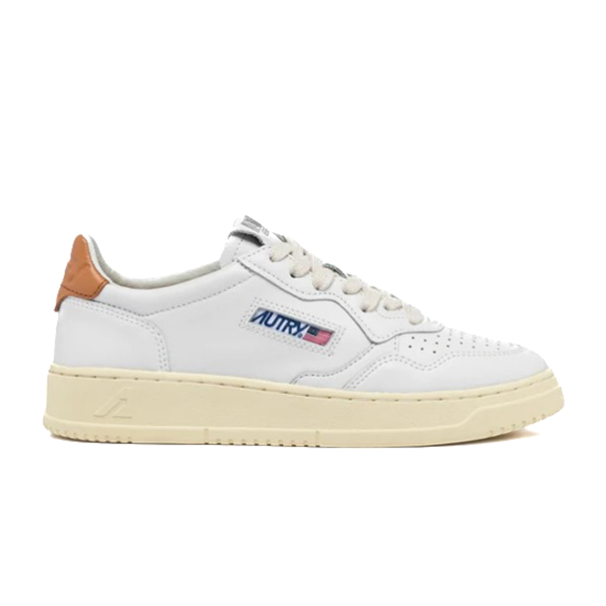 AUTRY | LL76 Sneakers Medalist low in pelle bianca e cuoio chiaro