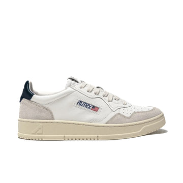 Autry | LS28 Sneakers Medalist low in pelle bianca e blu e suede beige